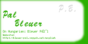 pal bleuer business card